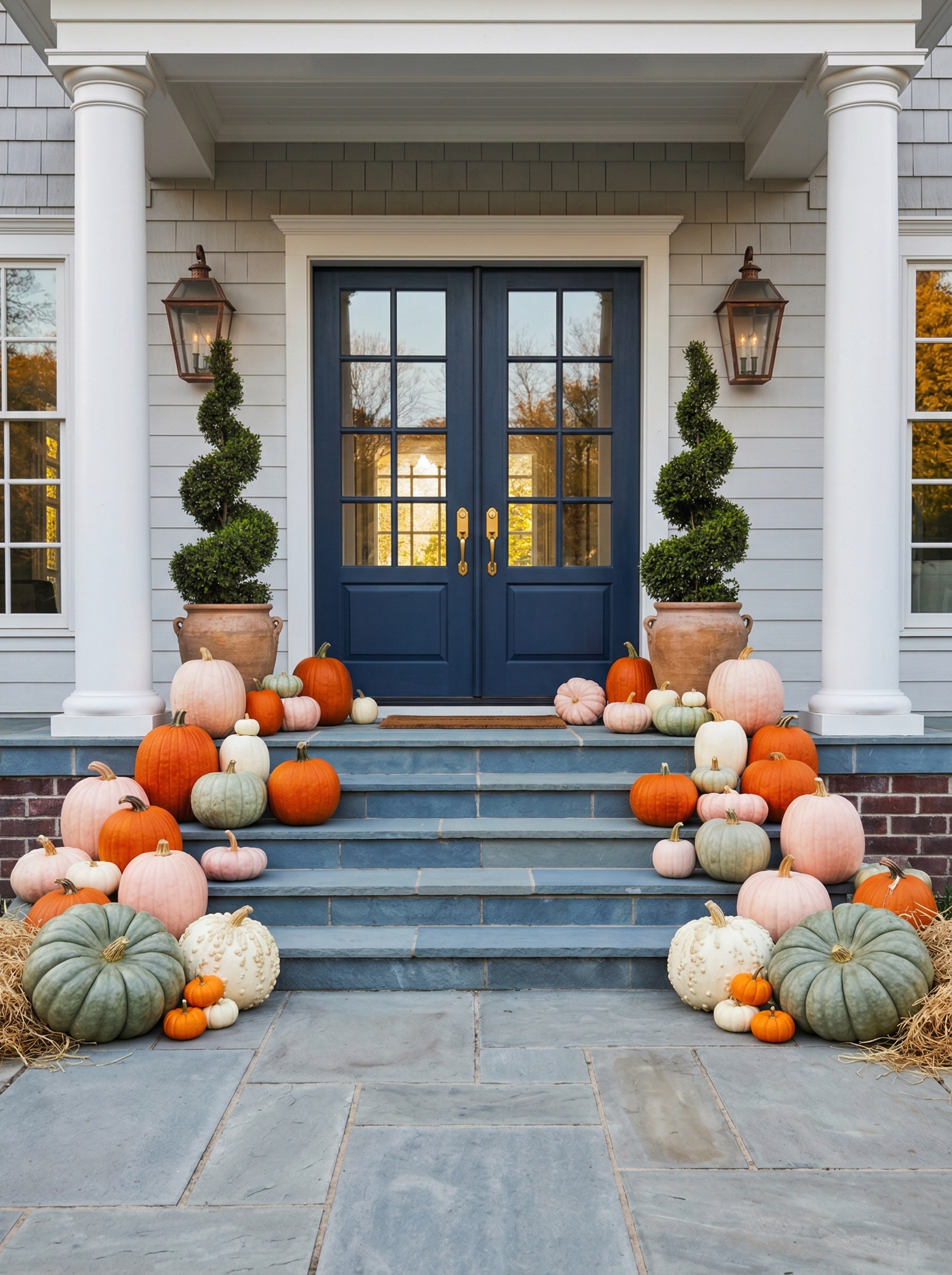 Beautiful fall porch display